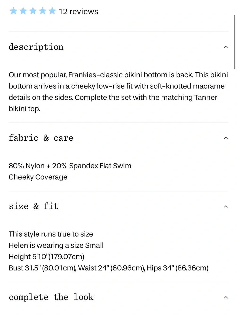 Frankie’s Bikini Tanner Cheeky Bikini Bottom in Black